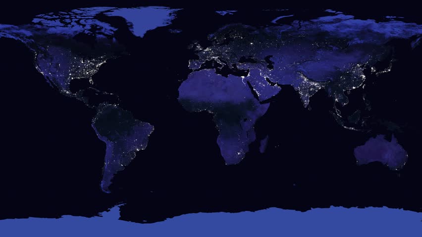 International flight night travel route from LOS ANGELES (LAX), US to LONDON HEATHROW (LHR), GB on worlds map in 4K