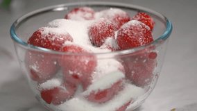 strawberries in a glass bowl and granulated sugar - Powered by Shutterstock - Get 15% off with code: PIKWIZARD15