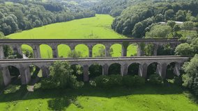 Aerial view of the Chirk Aqueduct and the Chirk Railway Viaduct in Wales - Powered by Shutterstock - Get 15% off with code: PIKWIZARD15