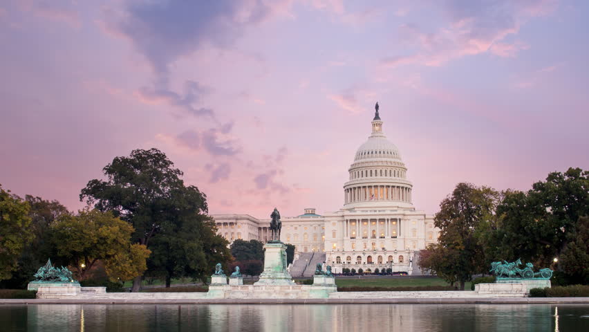 Time lapse of the United states capitol building, Washington DC, USA.