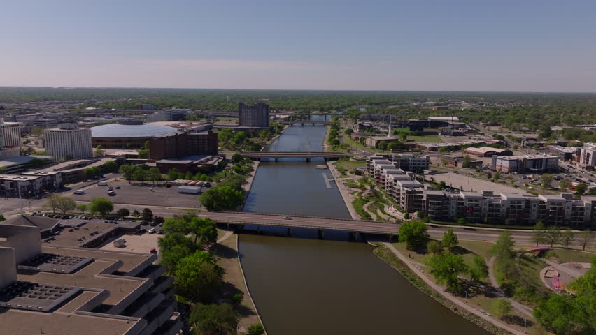 Wichita, kansas from above with a stunning aerial view. City