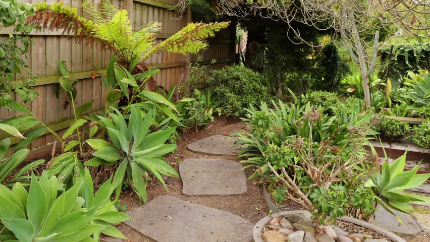 A tranquil walk through lush garden greenery