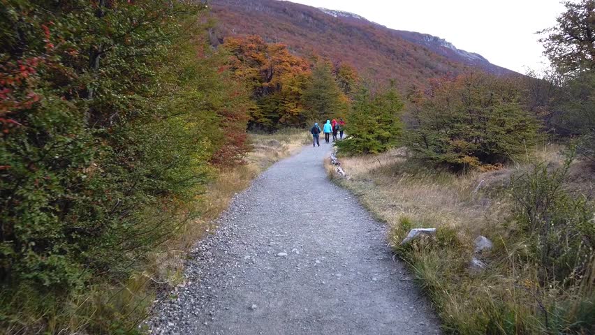 Campaign for patagonia, chile, nature of patagonia. People hiking in Patagonia