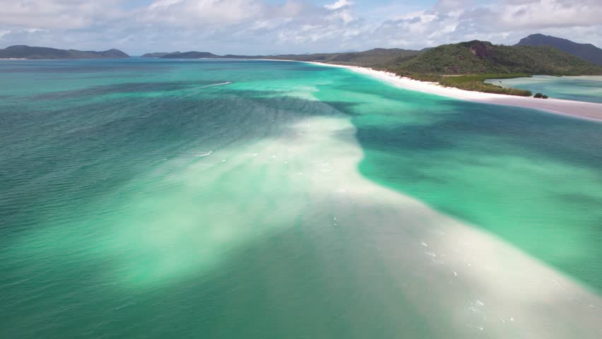 Aerial View, Stunning Whitehaven Beach, Whitsunday Island, Queensland, Australia