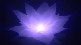 Looped background with lotus flower, symbol of yoga and spiritual enlightenment. Astral form with ethereal glow for trance music festival and esoteric performance visualization. Seamless loop 4k 60fps - Powered by Shutterstock - Get 15% off with code: PIKWIZARD15