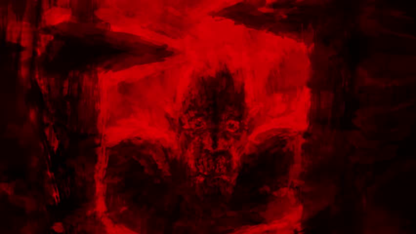Sinful man experiences an eternity of punishment. Journey inside the mind. Creepy visions of hell. Scary grunge 2D animation in horror fantasy genre. Apocalyptic doomsday theme. Motion graphics.