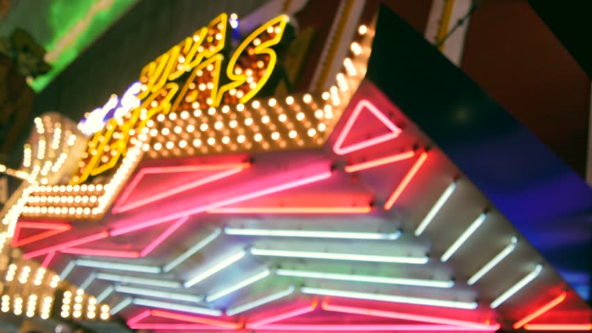 Retro electric lights,
 light bulbs, 
neon tubes, 
Las Vegas, 
downtown area, 
casino hotel, 
illumination