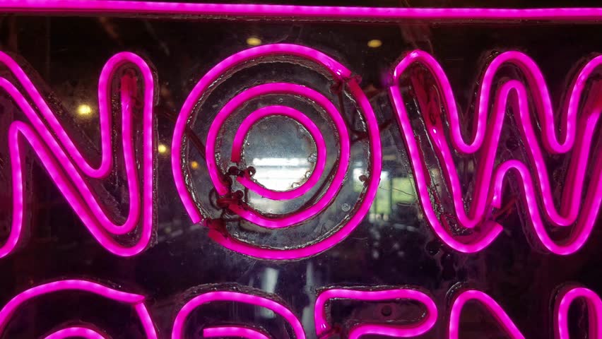 Pink Neon Now Open Sign for Establishments
