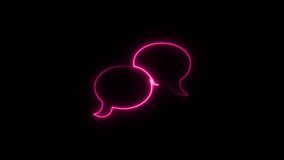 Colorful simple neon sign chat bubble typing icon in black. Message typing cloud speech dialogue neon frame. Speech balloon cartoon-style light chat icon sign high-quality stock illustration. - Powered by Shutterstock - Get 15% off with code: PIKWIZARD15