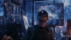 Exploring virtual world with VR headset in an industrial space immersive innovation - Powered by Shutterstock - Get 15% off with code: PIKWIZARD15