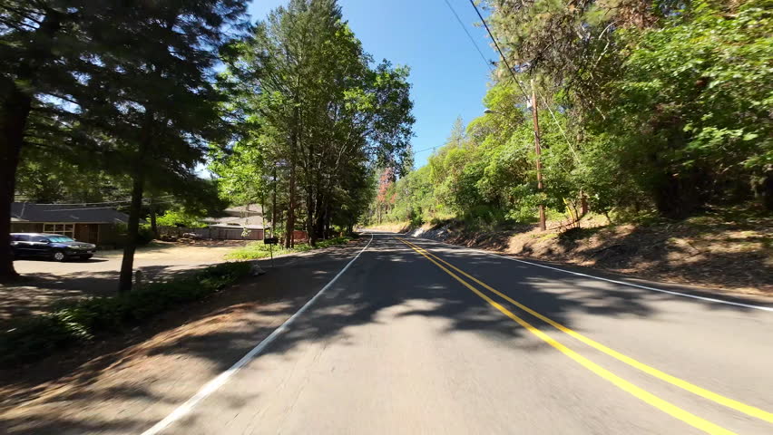 Oregon Rogue Umpqua Scenic Byway Gold Hill 01 Rear View 234 Eastbound Driving Plates Northwest USA Ultra Wide