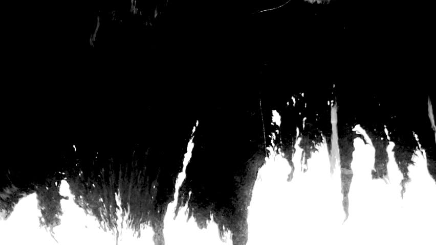 drop ink transition, alpha channel footage, black and white paper, vol.6