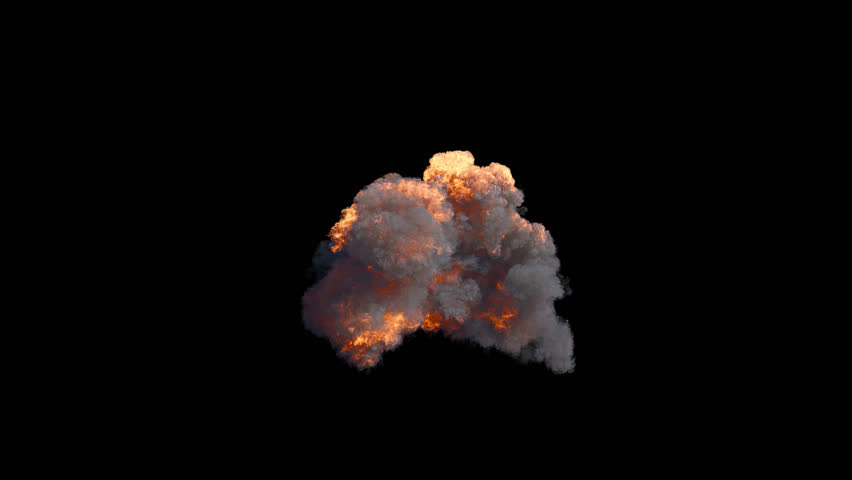 Explosion Flame Smoke Fire V2 with Alpha 4K 60 FPS