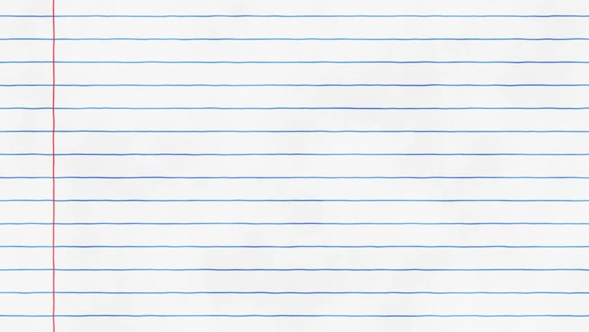 Blue horizontal lines on white paper motion background. Doodle red and blue line on grunge animated background. Pattern, graph, page, sheet, exercise book paper texture.