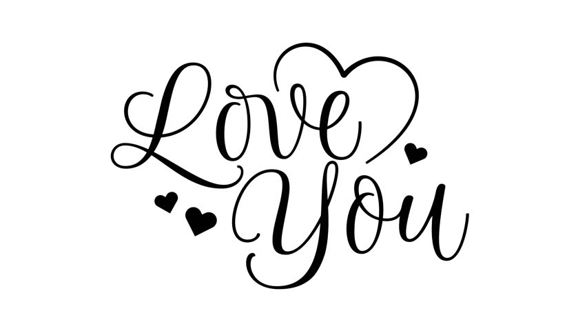 Love you animated text inkdrop handwriting, Good for greeting someone we love on big days
