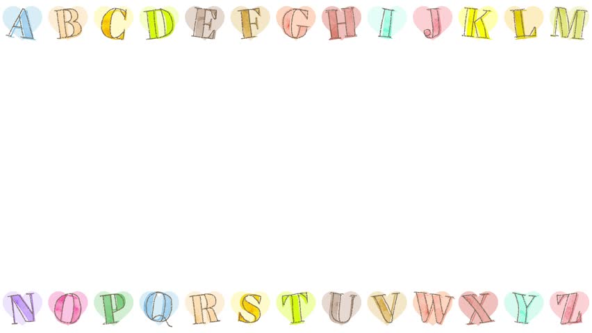 Colorful hand drawn alphabets border (12 seconds loop)