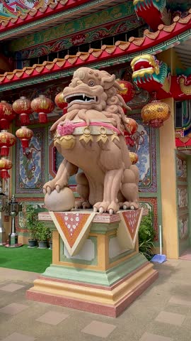 Pixiu or Pi Yao statue, pixiu symbol, pixiu Chinese, is a beautiful Thai and Chinese architecture of shrine, temple. A symbol of good luck and prosperity during the Chinese New Year celebrations.