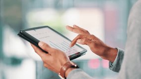 Hands, tablet and screen with graphs, report and statistics of company sales for data analysis in office. Tech, ux and person for review of profit, finance and revenue with ui and business analytics - Powered by Shutterstock - Get 15% off with code: PIKWIZARD15