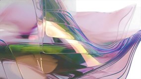 Graceful 3D animation of delicate, translucent fabric-like structure in pastel colors. It moves fluidly, creating a serene and elegant visual effect. Ideal for artistic and modern. 3D Illustration - Powered by Shutterstock - Get 15% off with code: PIKWIZARD15