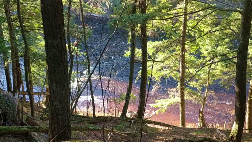 Presque Isle River flows at Porcupine Mountains Wilderness State Park in Michigan