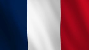 waving French flag Animation. Realistic waving France flag for national France day celebration, bastille day, events, banner, etc. - Powered by Shutterstock - Get 15% off with code: PIKWIZARD15