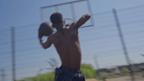 Man Dribbling Basketball on Street Court - Powered by Shutterstock - Get 15% off with code: PIKWIZARD15
