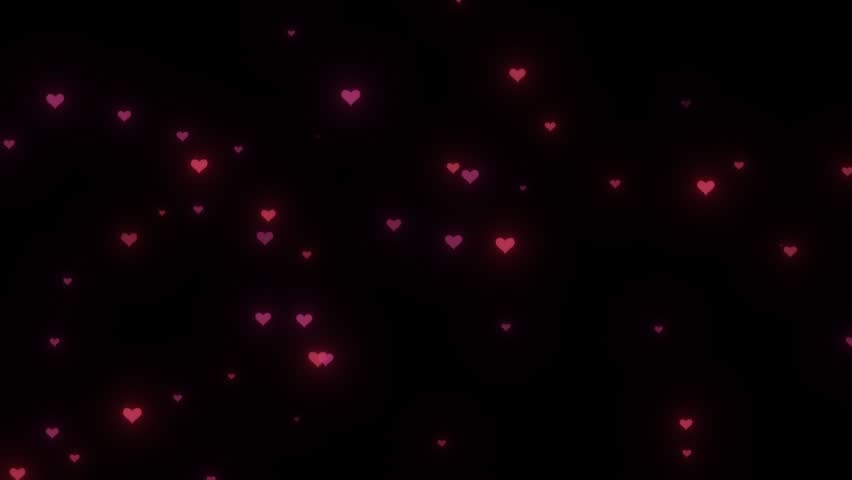 Valentines and Wedding day blinking background Animation 4k Heart Romantic Abstract Glow Particles Abstract Christmas hearts shape flowing, valentine day love relationship holiday. 3D Illustration