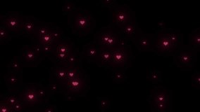 Valentines and Wedding day blinking background Animation 4k Heart Romantic Abstract Glow Particles Abstract Christmas hearts shape flowing, valentine day love relationship holiday. 3D Illustration - Powered by Shutterstock - Get 15% off with code: PIKWIZARD15