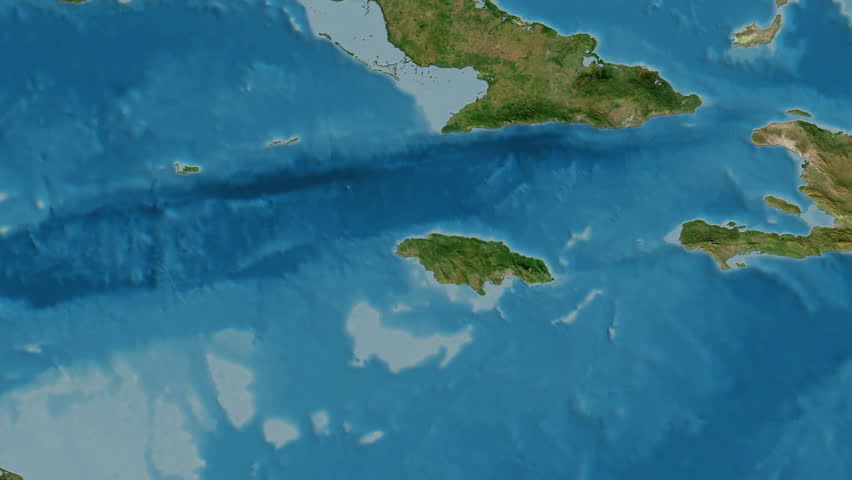 Jamaica map - glide. Border. Satellite.