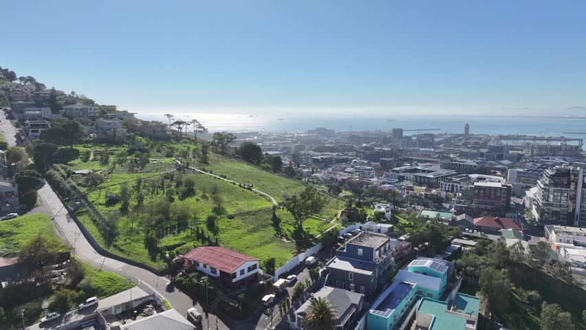 Downtown City At Cape Town In Western Cape South Africa. Table Mountain Landscape. Downtown District. Cape Town At Western Cape South Africa. Tourism Travel. Stunning Skyline.