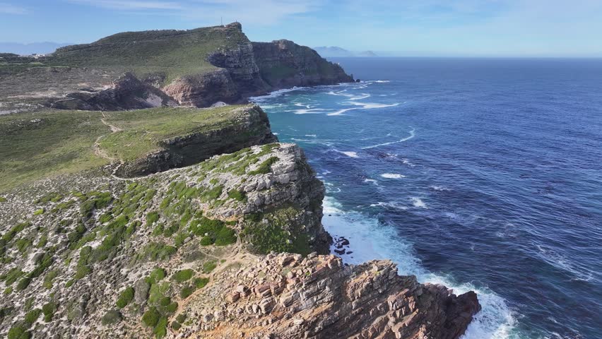 Famous Cape Of Good Hope At Cape Town In Western Cape South Africa. Table Mountain National Park. Famous Cape Of Good Hope in South Africa. Tourism Travel. Stunning Skyline.