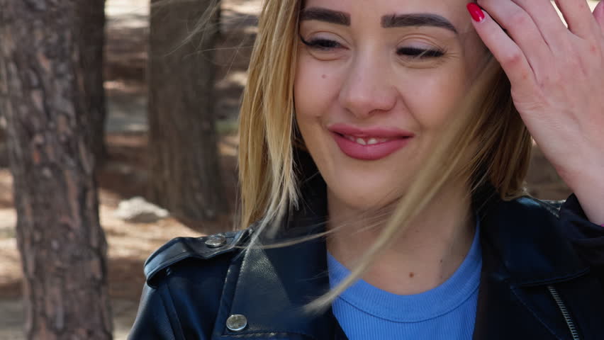 Smiling Woman Enjoying A Day In The Nature 
