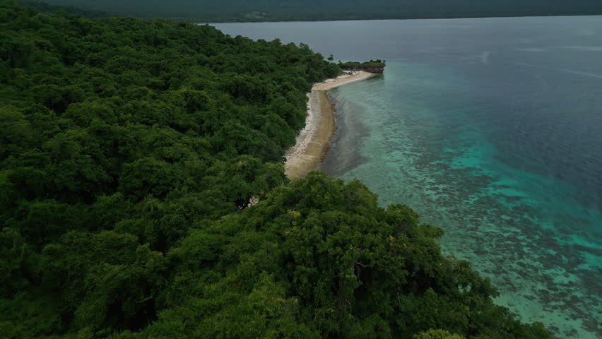 beach background view on Sumbawa island, Indonesia. Aerial 