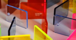 different colours Cast Acrylic Sheet - Plexiglas on a rotation table - Powered by Shutterstock - Get 15% off with code: PIKWIZARD15