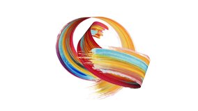 creative 3D animation. A vibrant brush stroke moves in a curvy trajectory on a white background. Abstract shape drawn with paint - Powered by Shutterstock - Get 15% off with code: PIKWIZARD15