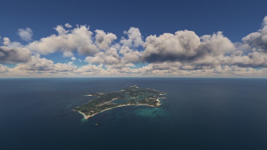 3D - Aerial drone view of Rottnest Island - Western Australia. Australia