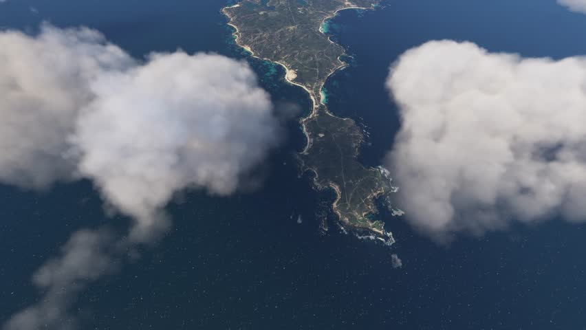3D - Top aerial drone view of Rottnest Island - Western Australia. Australia