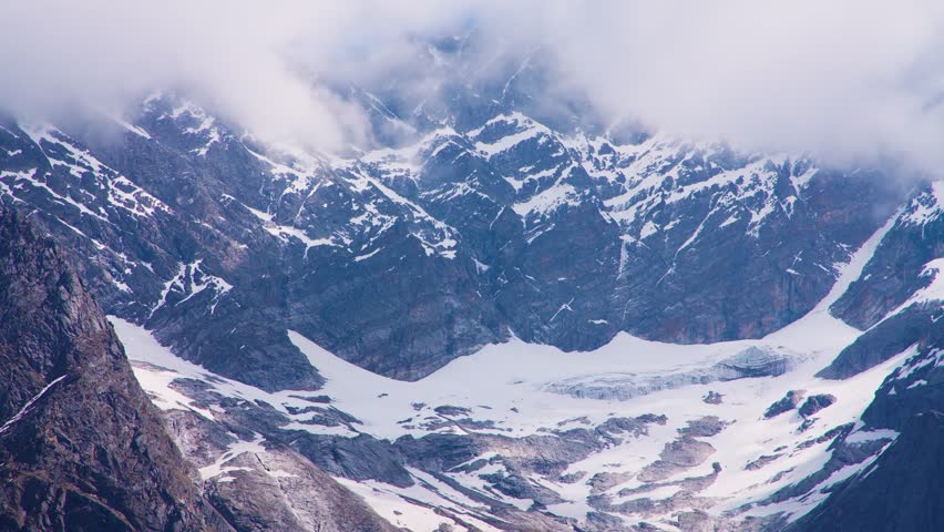 snow capped mountains peaks extrem zoom out beatiful landscape Nature Uttarakhand india