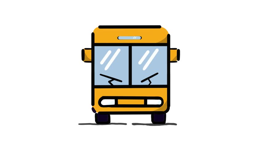 Yellow bus with green screen