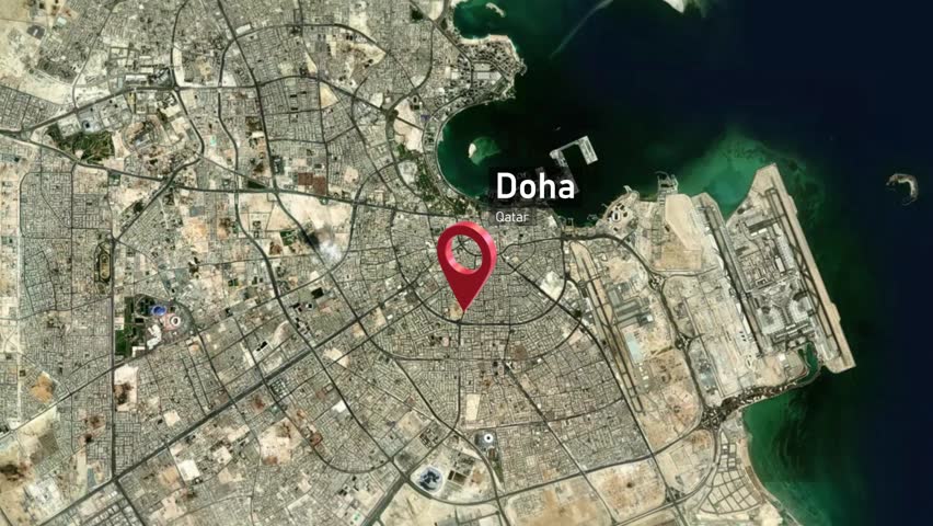 Doha City Map Zoom (Qatar) from Space to Earth