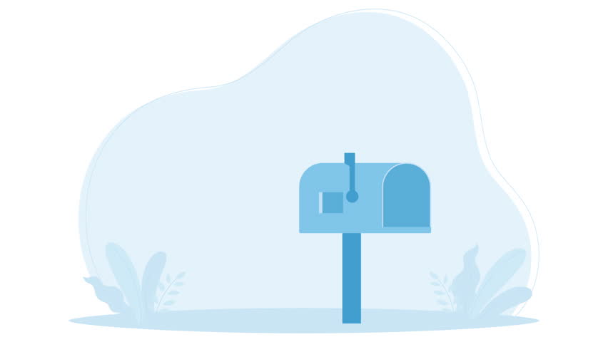 A man is sending an email flat design animation