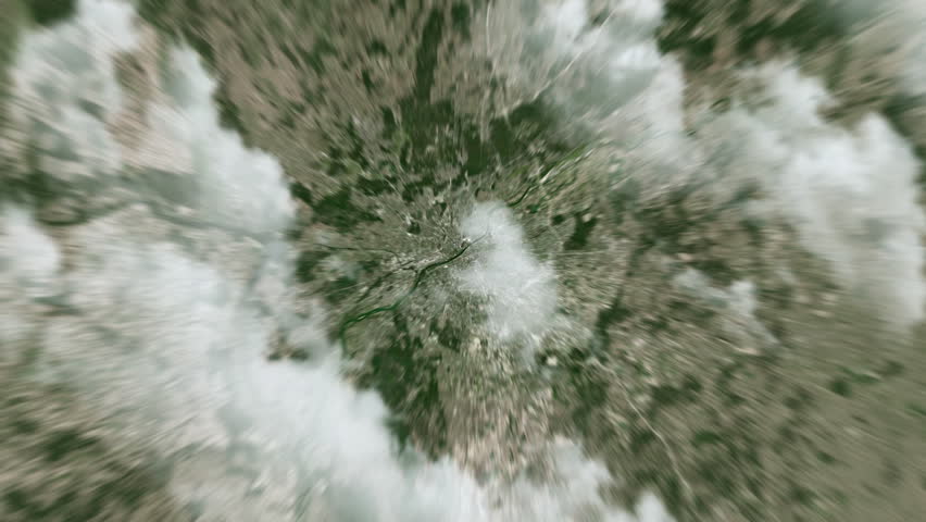 Zooming on Warsaw, Poland. Earth zoom in from outer space to city. The animation continues by zoom out through clouds and atmosphere into space. View of the Earth at night. Images from NASA. 4K