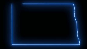 map of the state of North Dakota in the united states with a blue glowing neon effect - Powered by Shutterstock - Get 15% off with code: PIKWIZARD15