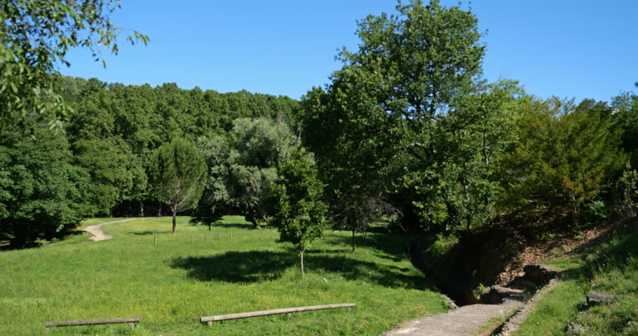 The roman Eure fountain, Uzes, Gard department, Occitania, FRance