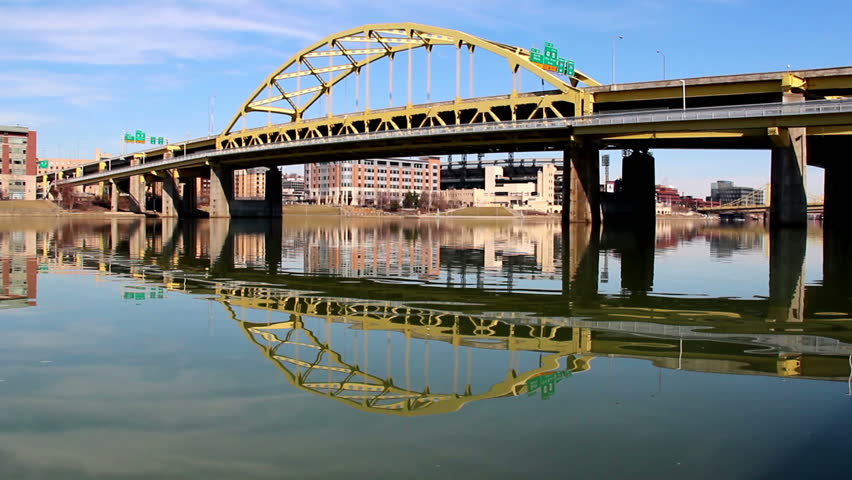 The Fort Duquesne Bridge spanning the Allegheny River in Pittsburgh,