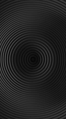 Abstract animation of rounded circular blinds oscilation. Minimal dark clean corporate background. 3D rings wavy loop motion. Geometric elements cycling displacement video. Vertical video