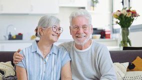 Happy mature husband and wife sit rest on couch at home hugging and cuddling, show care affection, smiling senior loving couple relax on sofa have fun, enjoy tender romantic family weekend together
 - Powered by Shutterstock - Get 15% off with code: PIKWIZARD15