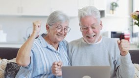 Excited senior mature couple surprised by good unbelievable news, unexpected win, huge shopping sale offer on website, astonished older middle aged family looking at computer screen feeling amazed
 - Powered by Shutterstock - Get 15% off with code: PIKWIZARD15