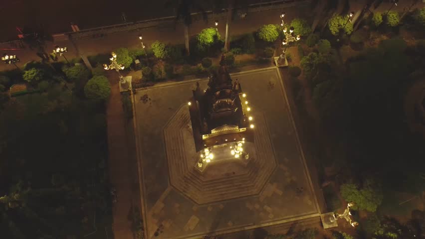 Top down drone shot of historical crossroad square at maharaj bada of Gwalior India