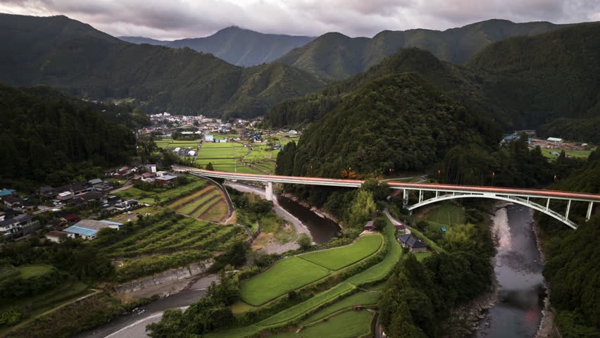 Aragijima rice terrace in Wakayama, Japan at dawn.